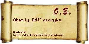 Oberly Bársonyka névjegykártya